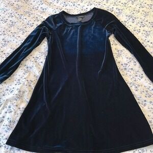 Moda International Remake of the 90s Vintage Blue Velvet Dress Size XS‎ Petite